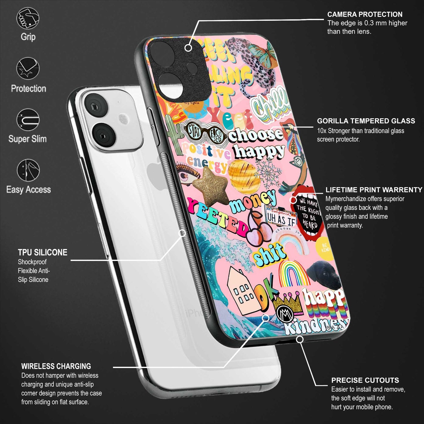 happy summer collage glass case for oppo reno 3 pro image-4