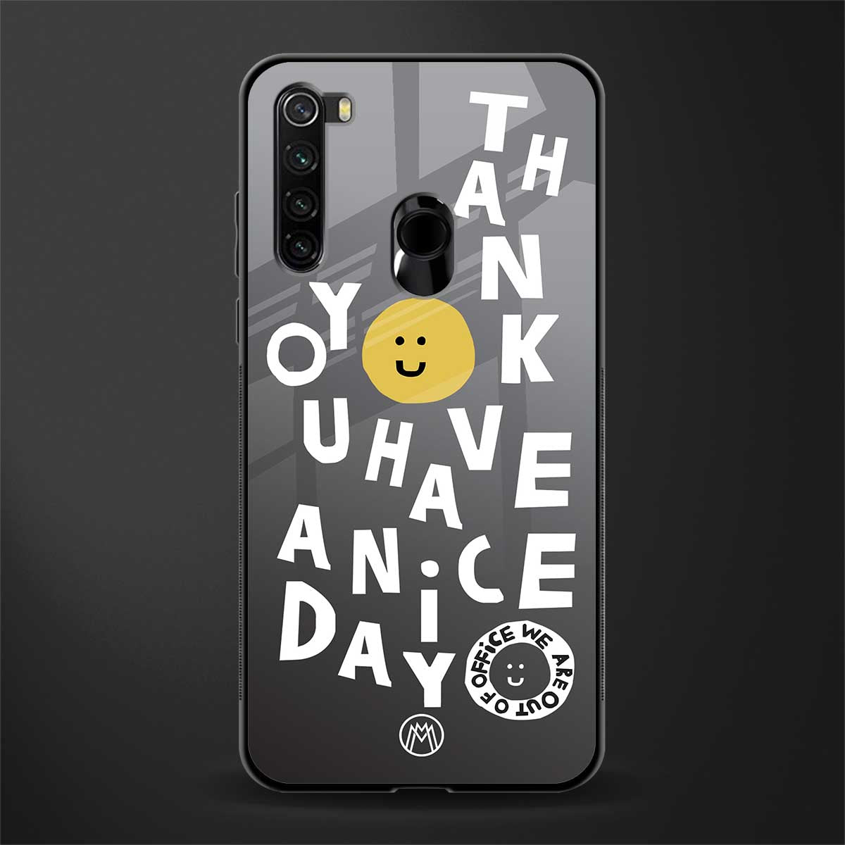 have a nice day glass case for redmi note 8 image