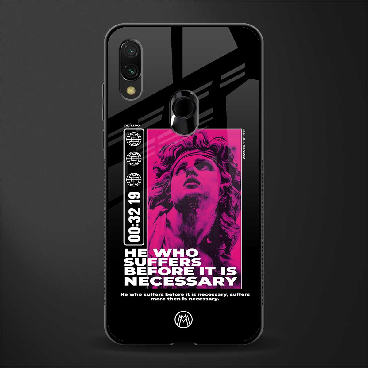 he who suffers glass case for redmi y3 image
