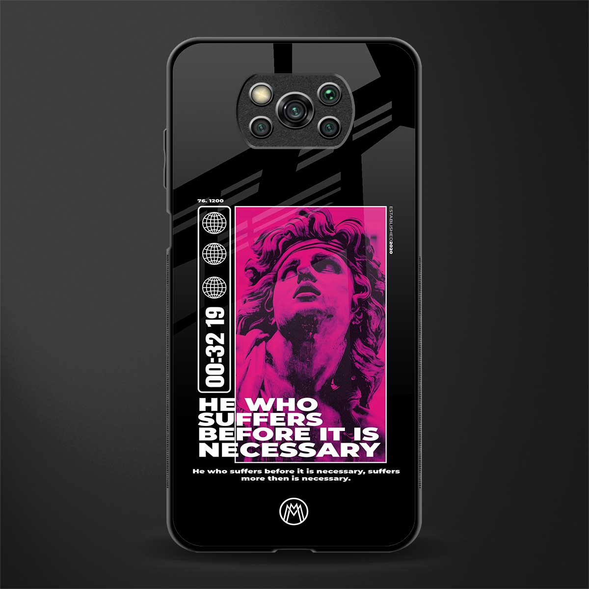 he who suffers glass case for poco x3 image