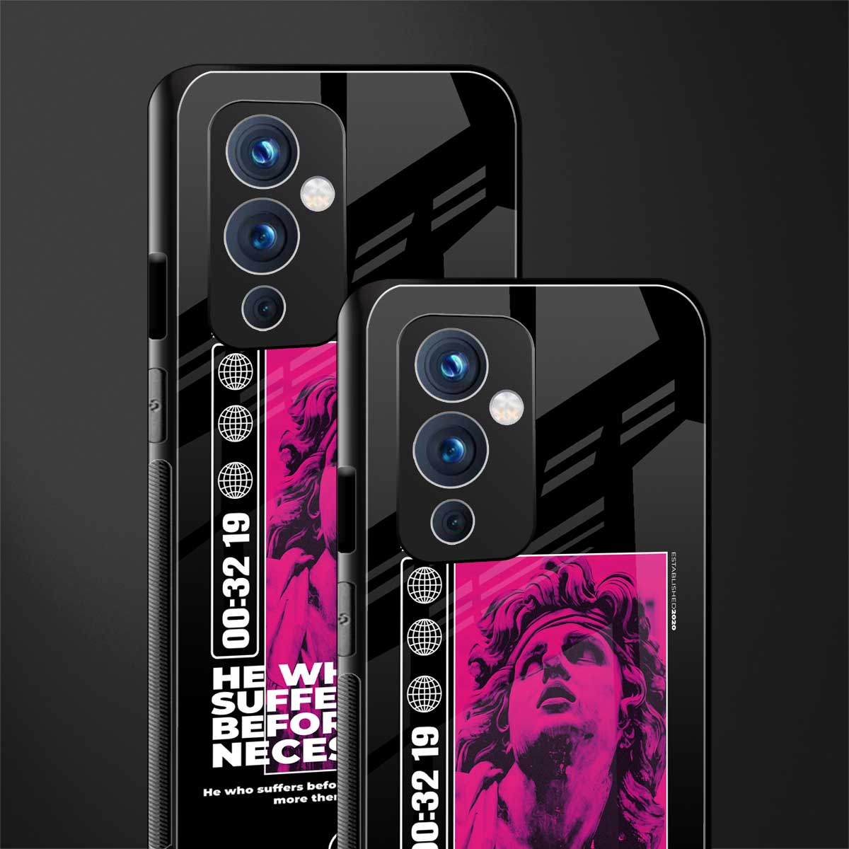 he who suffers back phone cover | glass case for oneplus 9