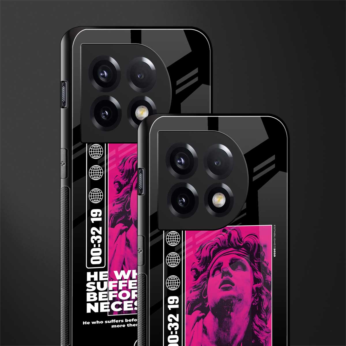 he who suffers back phone cover | glass case for oneplus 11