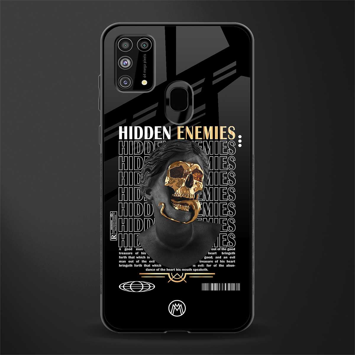 hidden enemies glass case for samsung galaxy m31 prime edition image