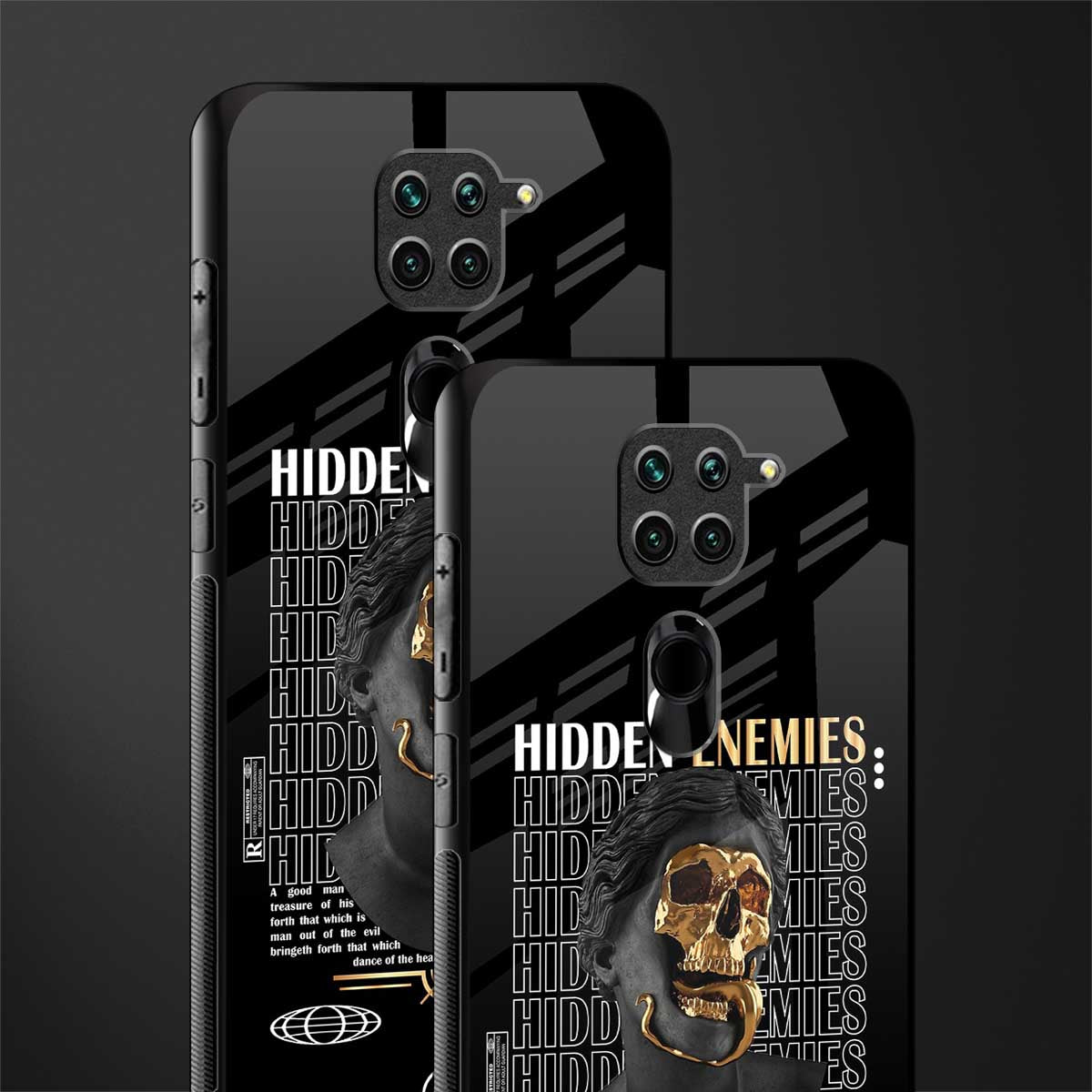 hidden enemies glass case for redmi note 9 image-2