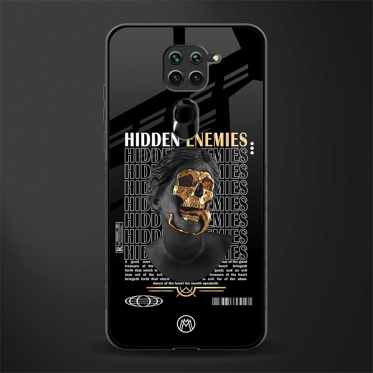 hidden enemies glass case for redmi note 9 image
