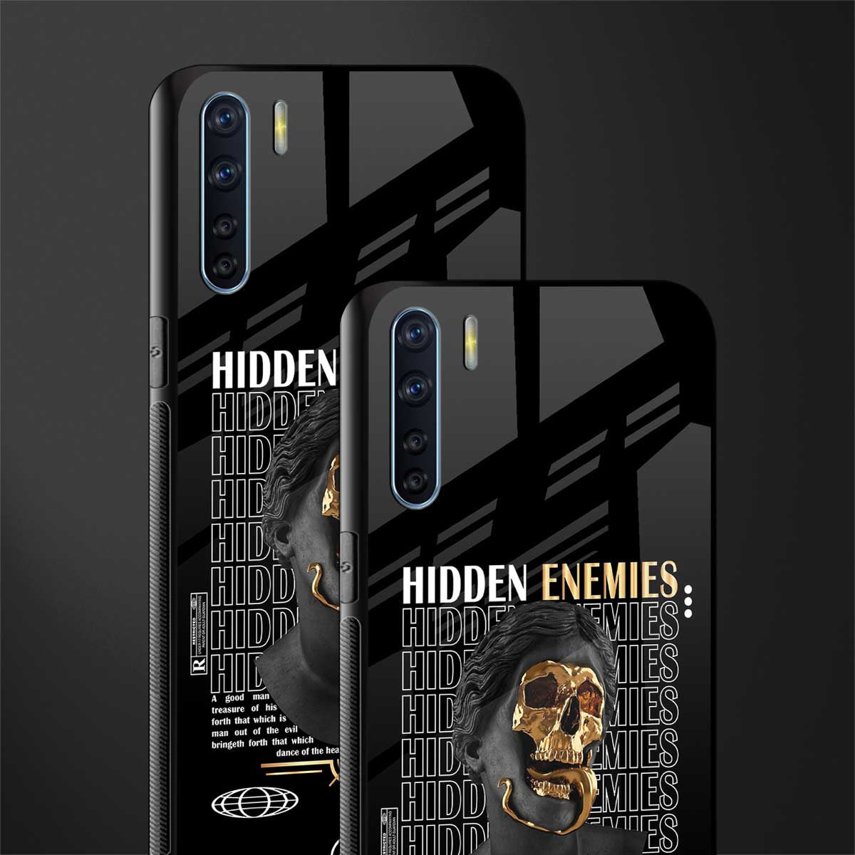 hidden enemies glass case for oppo f15 image-2