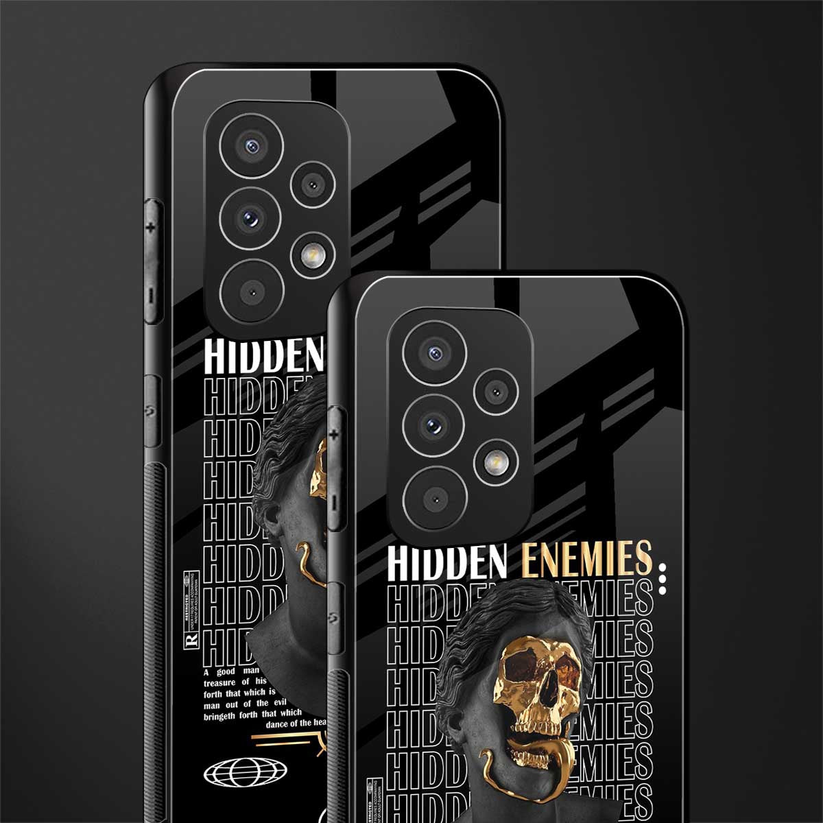 hidden enemies back phone cover | glass case for samsung galaxy a23