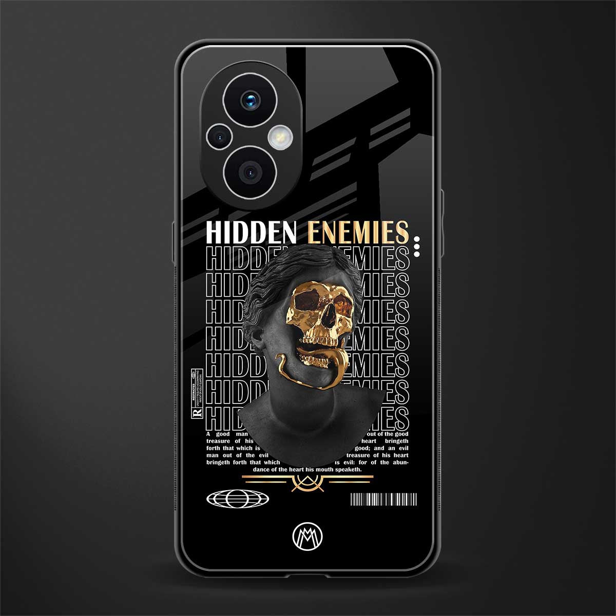 hidden enemies back phone cover | glass case for oppo f21 pro 5g