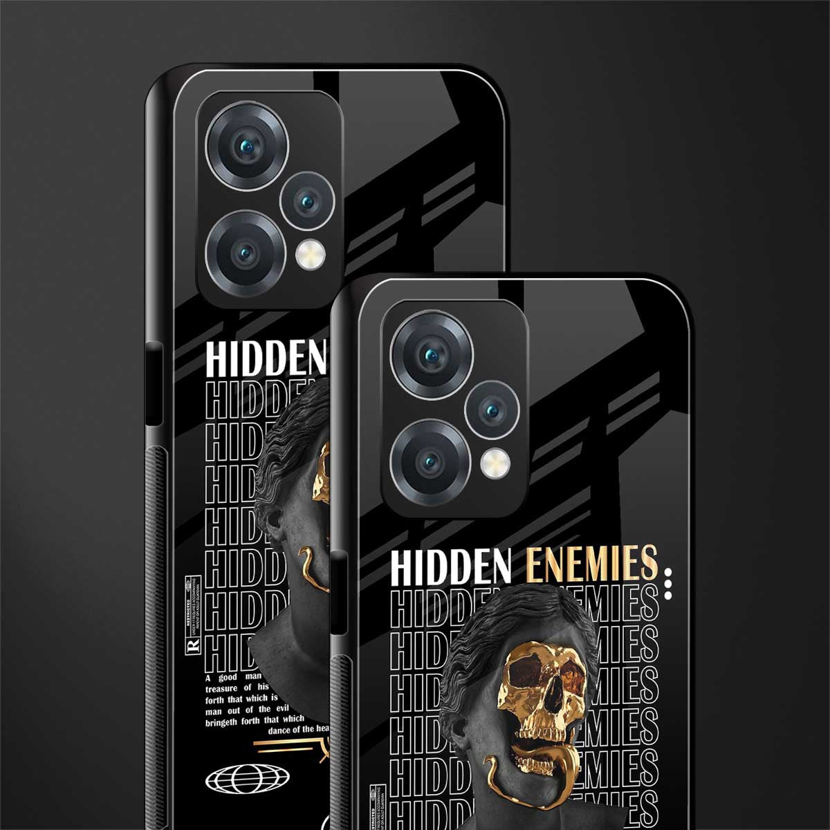 hidden enemies back phone cover | glass case for oneplus nord ce 2 lite 5g