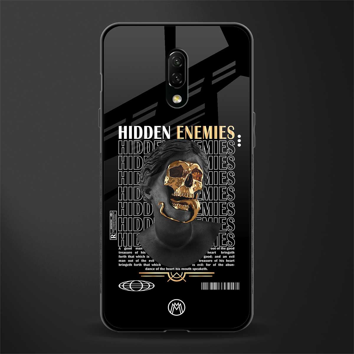 hidden enemies glass case for oneplus 7 image