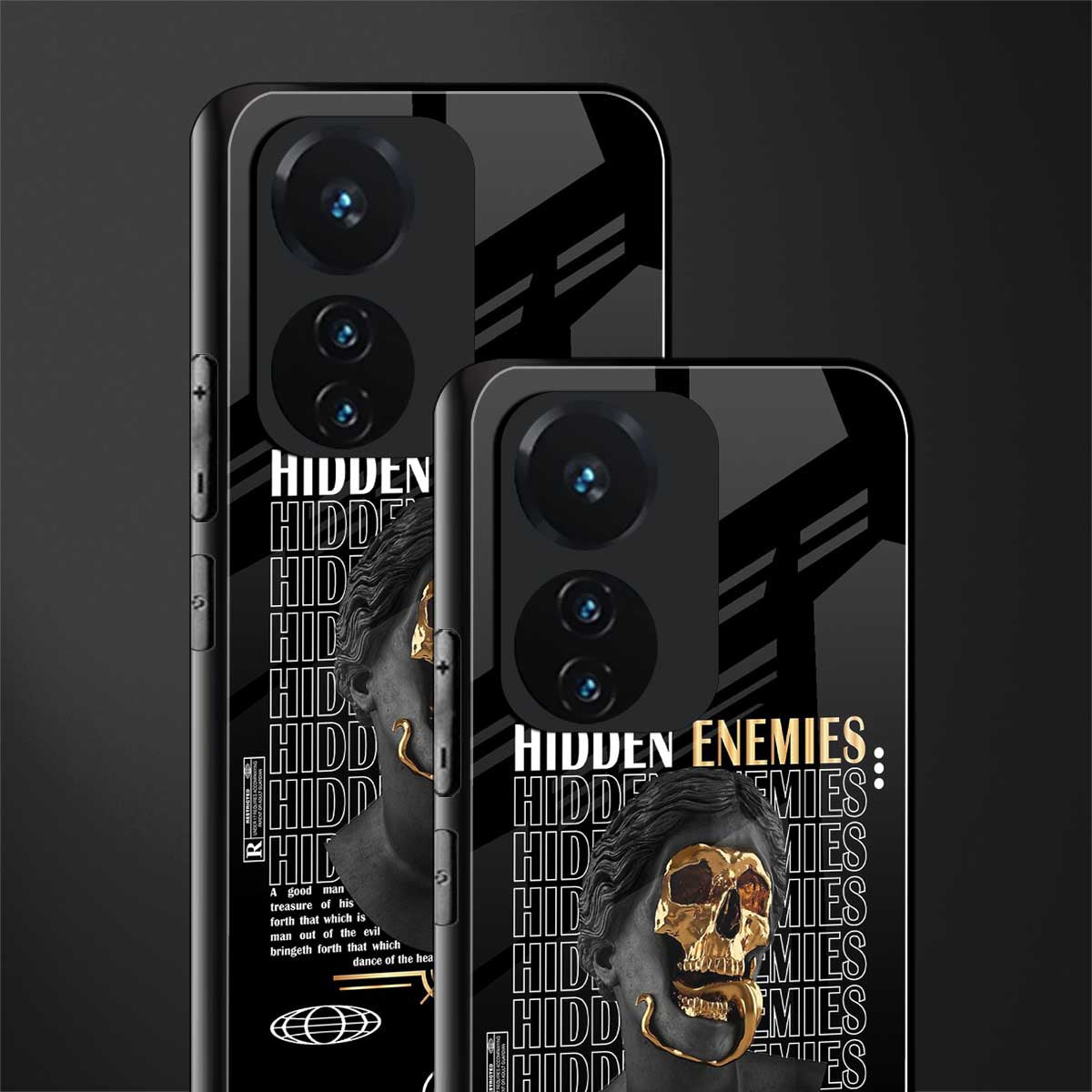 hidden enemies back phone cover | glass case for vivo t1 44w 4g