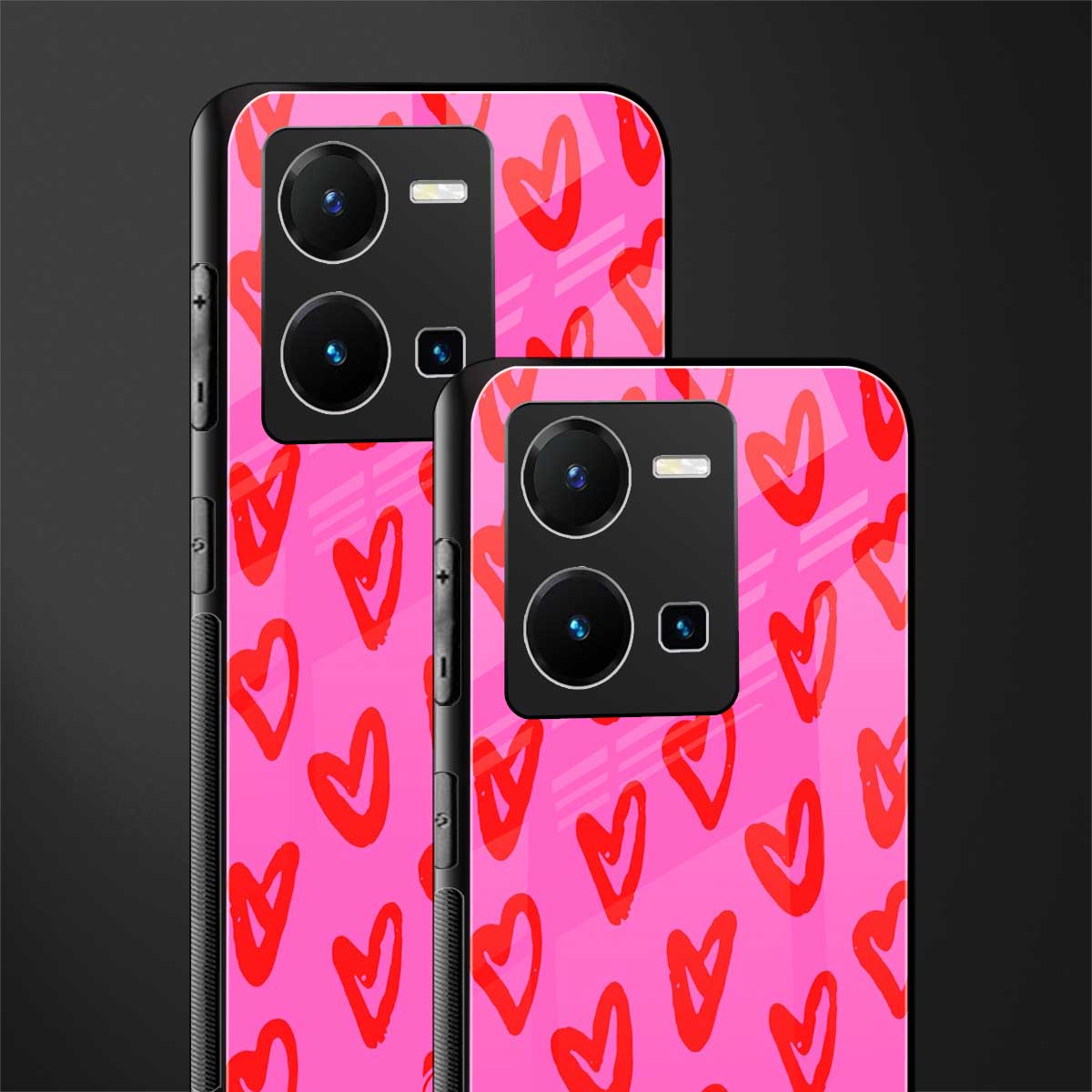 hot pink soul back phone cover | glass case for vivo y35 4g