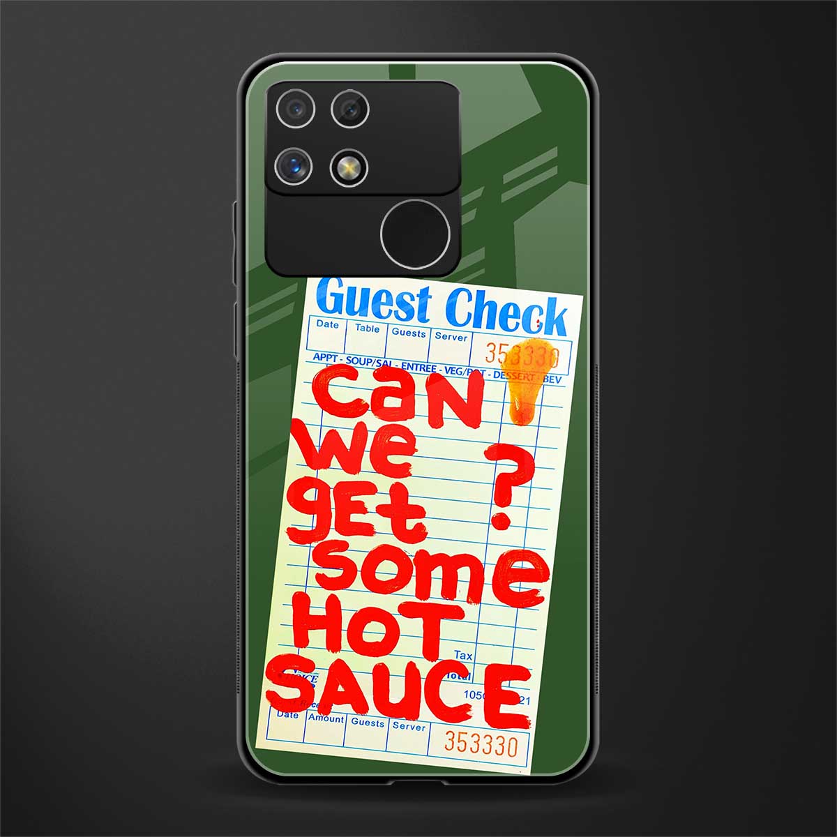 hot sauce back phone cover | glass case for realme narzo 50a