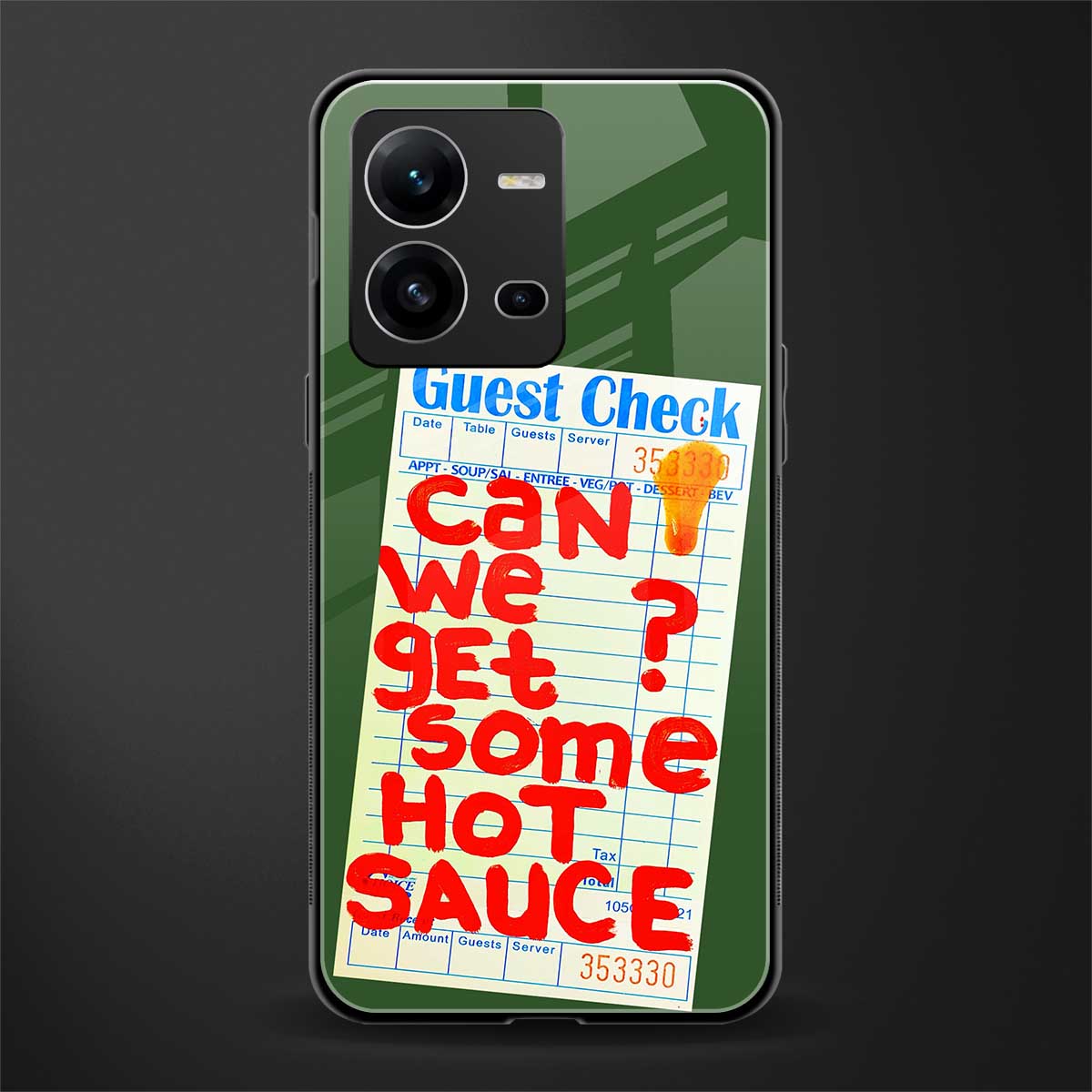 hot sauce back phone cover | glass case for vivo v25-5g