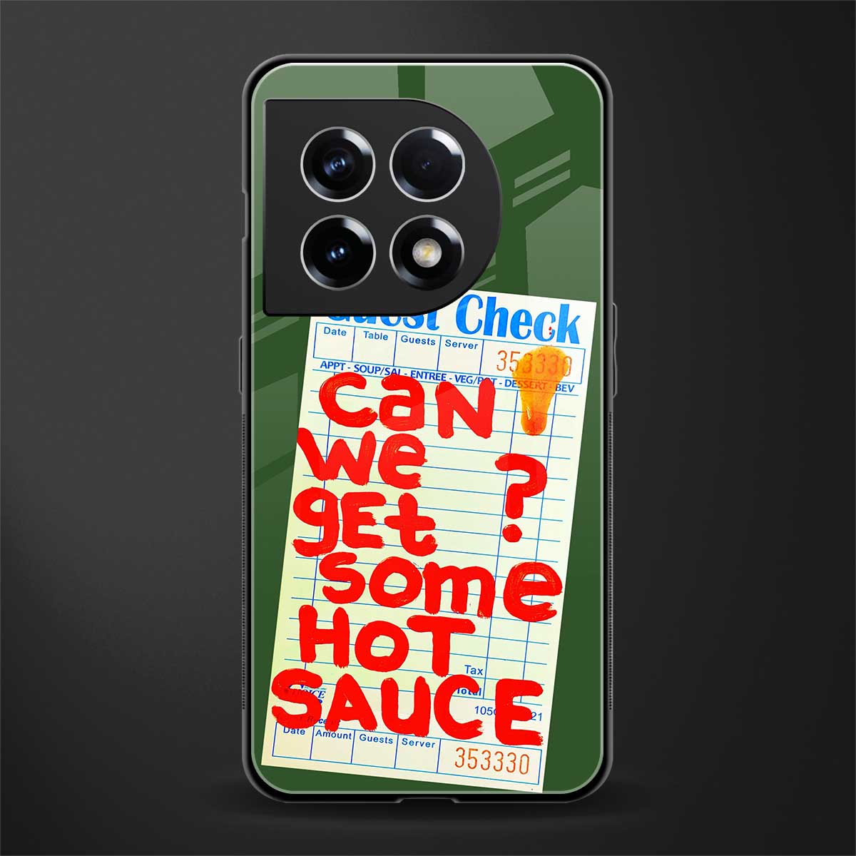 hot sauce back phone cover | glass case for oneplus 11