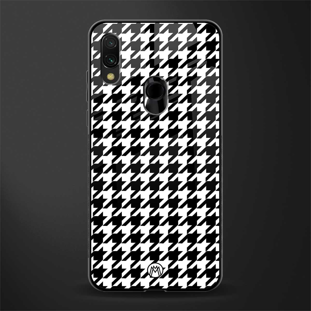 houndstooth classic glass case for redmi y3 image
