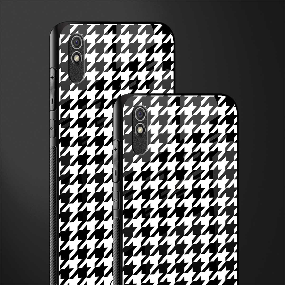 houndstooth classic glass case for redmi 9a image-2