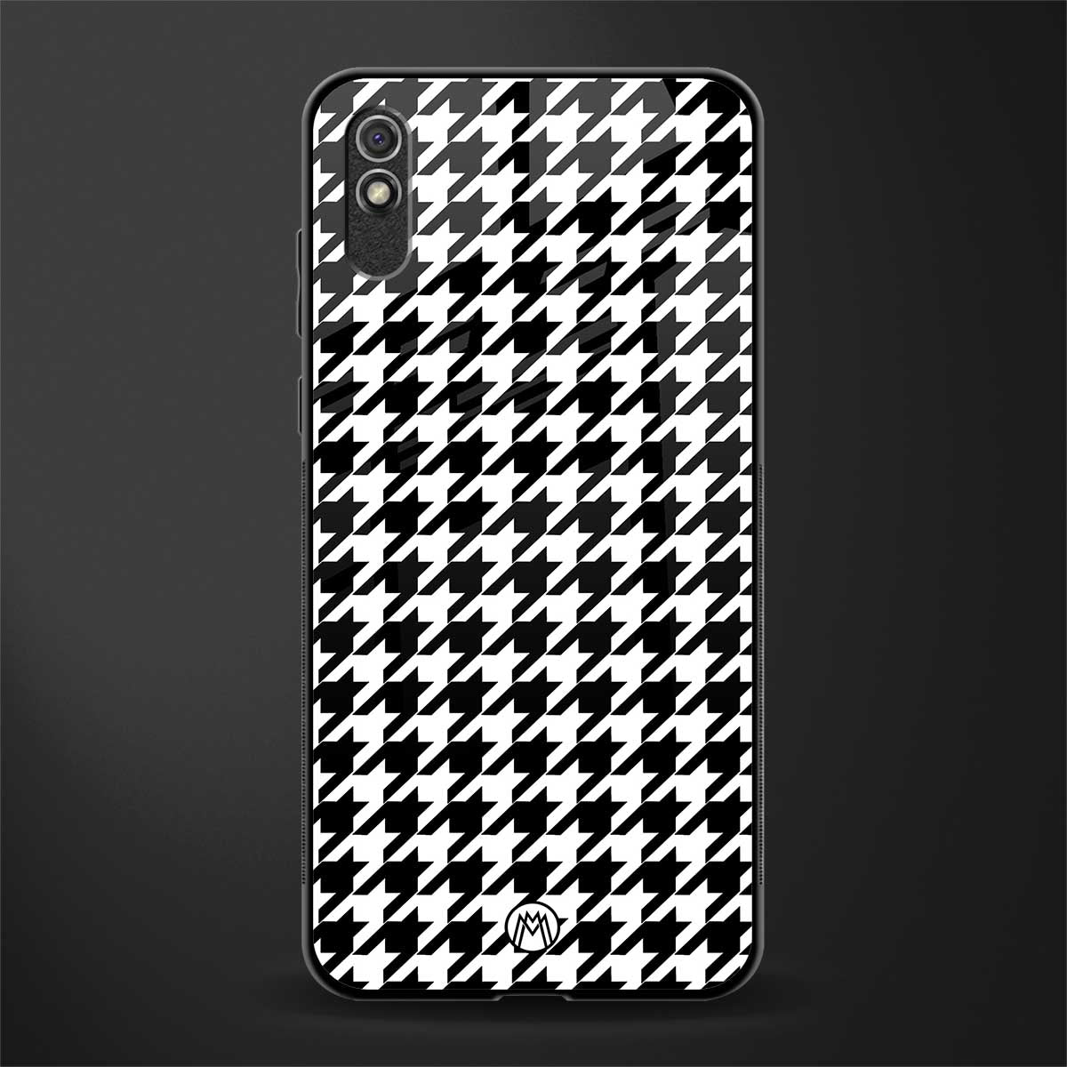 houndstooth classic glass case for redmi 9a image