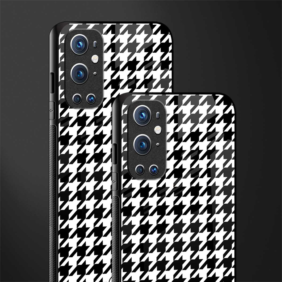 houndstooth classic glass case for oneplus 9 pro image-2