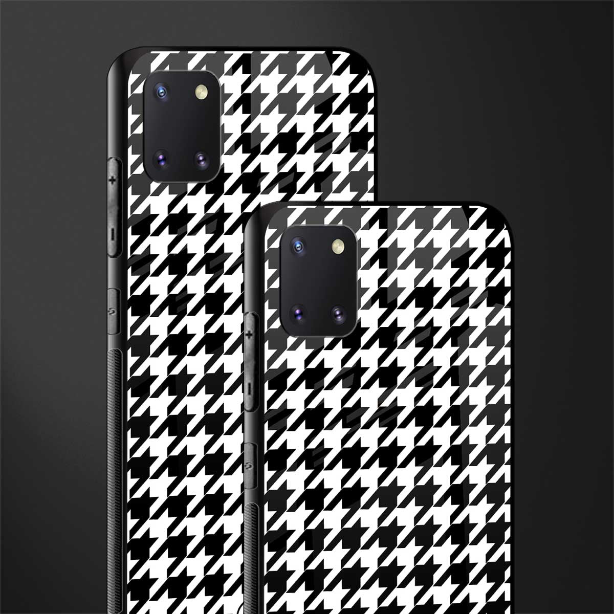 houndstooth classic glass case for samsung a81 image-2