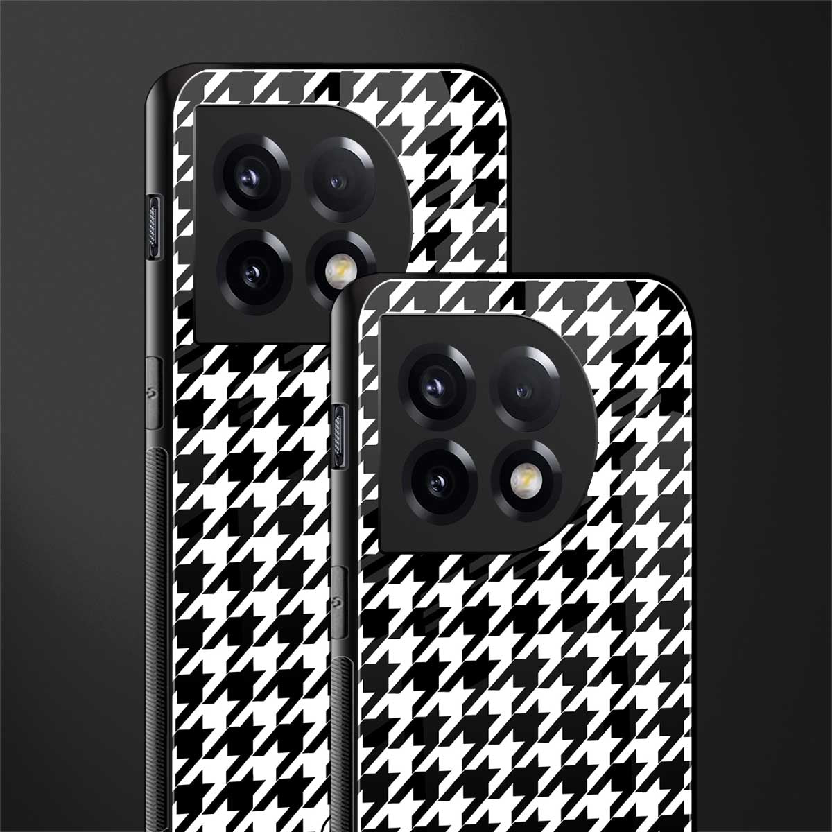 houndstooth classic back phone cover | glass case for oneplus 11