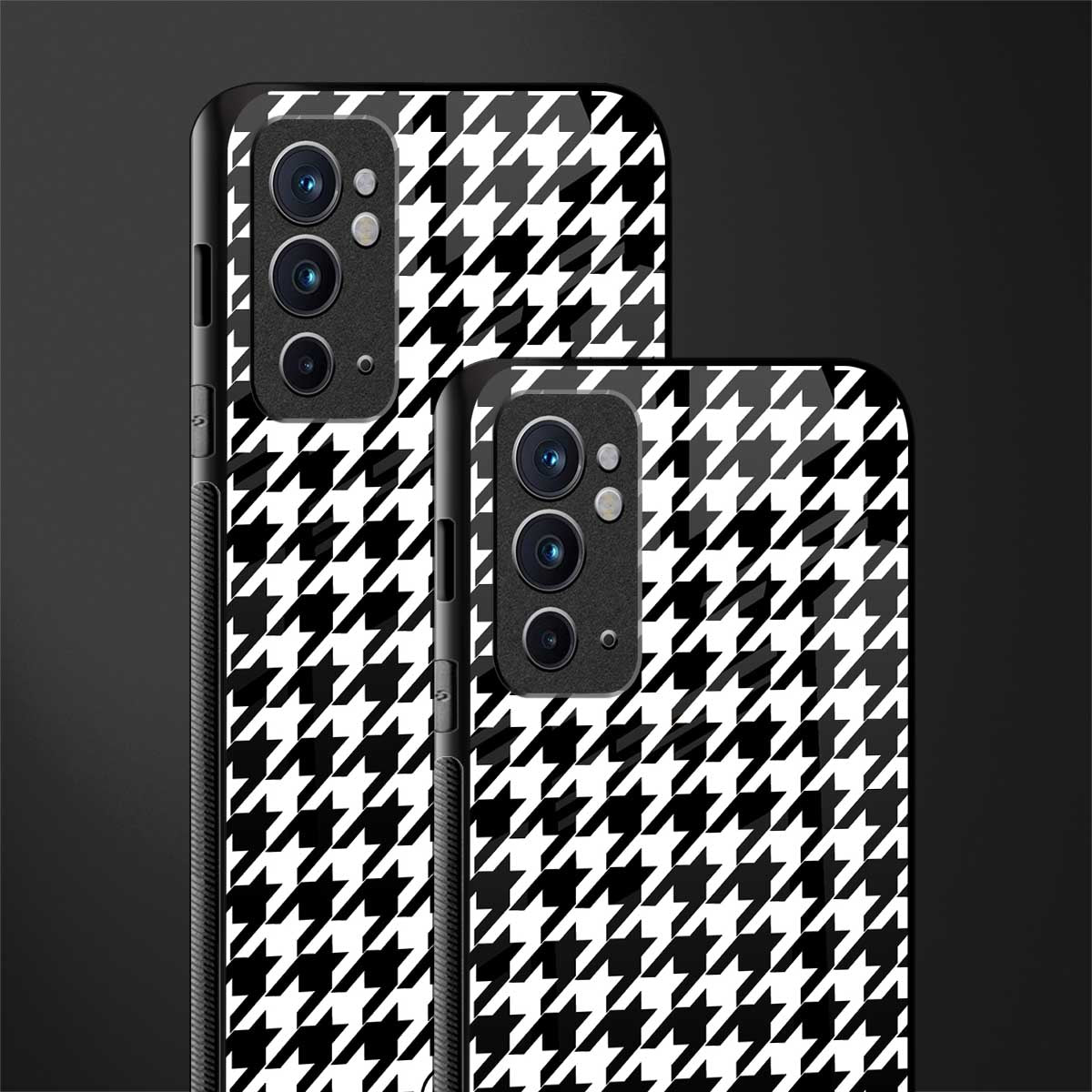 houndstooth classic glass case for oneplus 9rt image-2