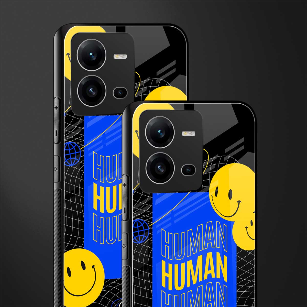 human being back phone cover | glass case for vivo v25-5g