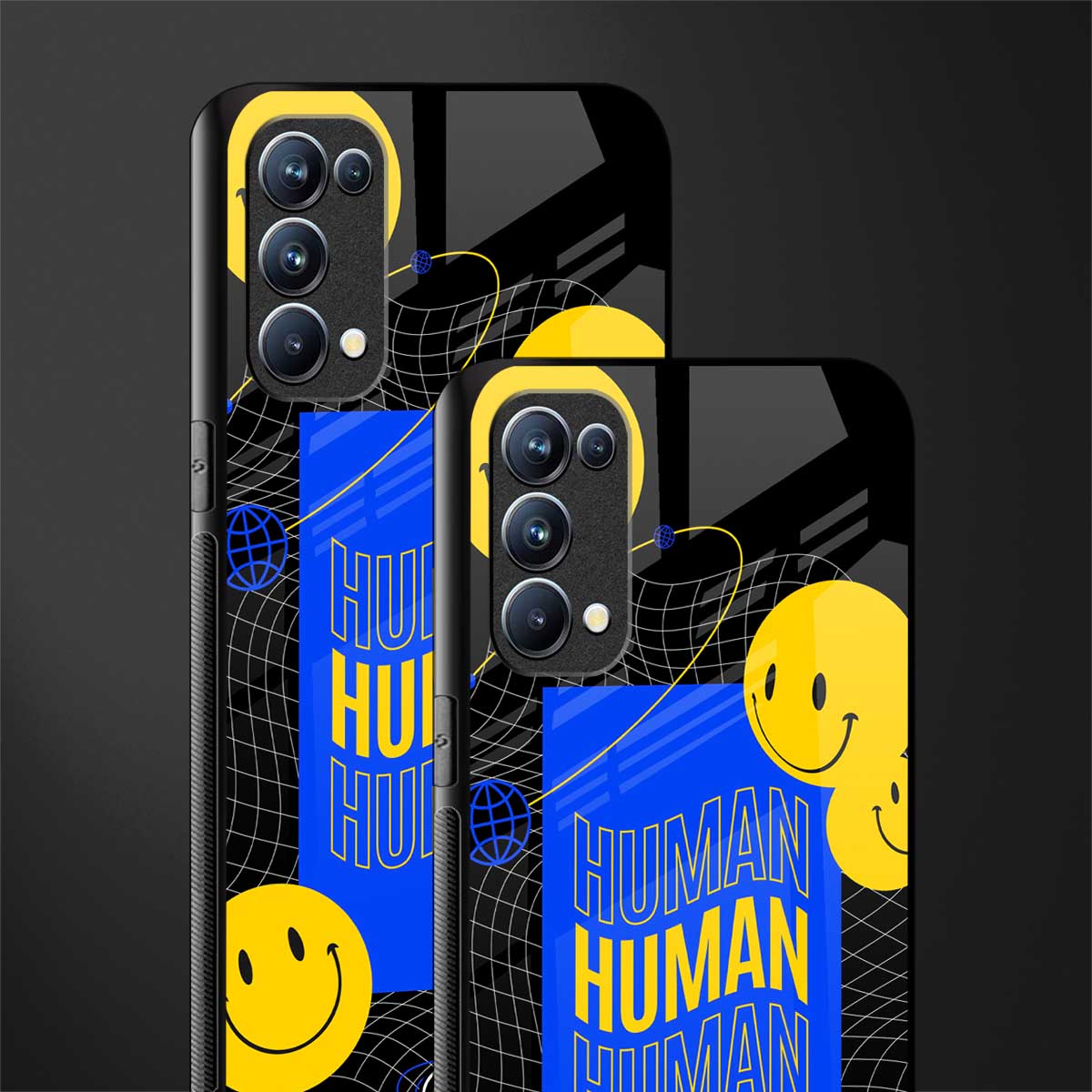 human being back phone cover | glass case for oppo reno 5