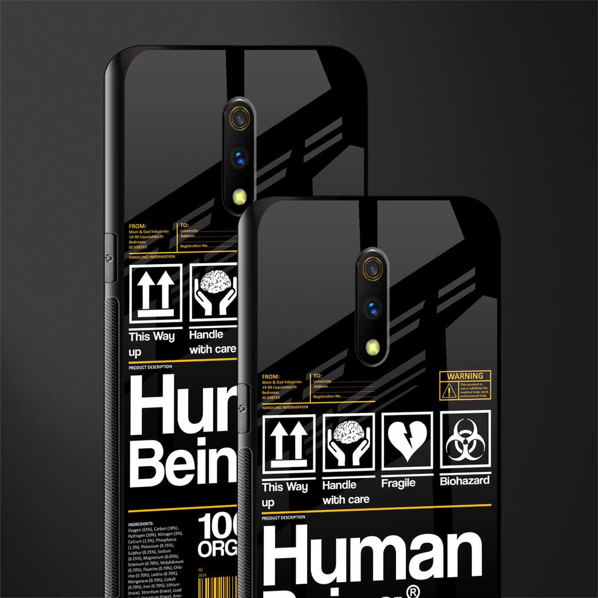 human being label phone cover for oppo k3