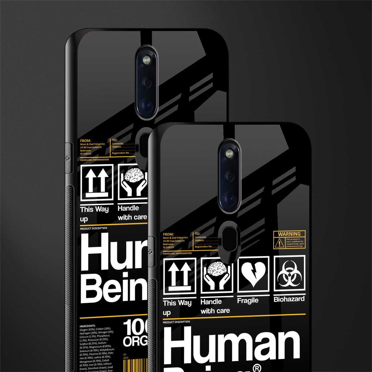 human being label phone cover for oppo f11 pro