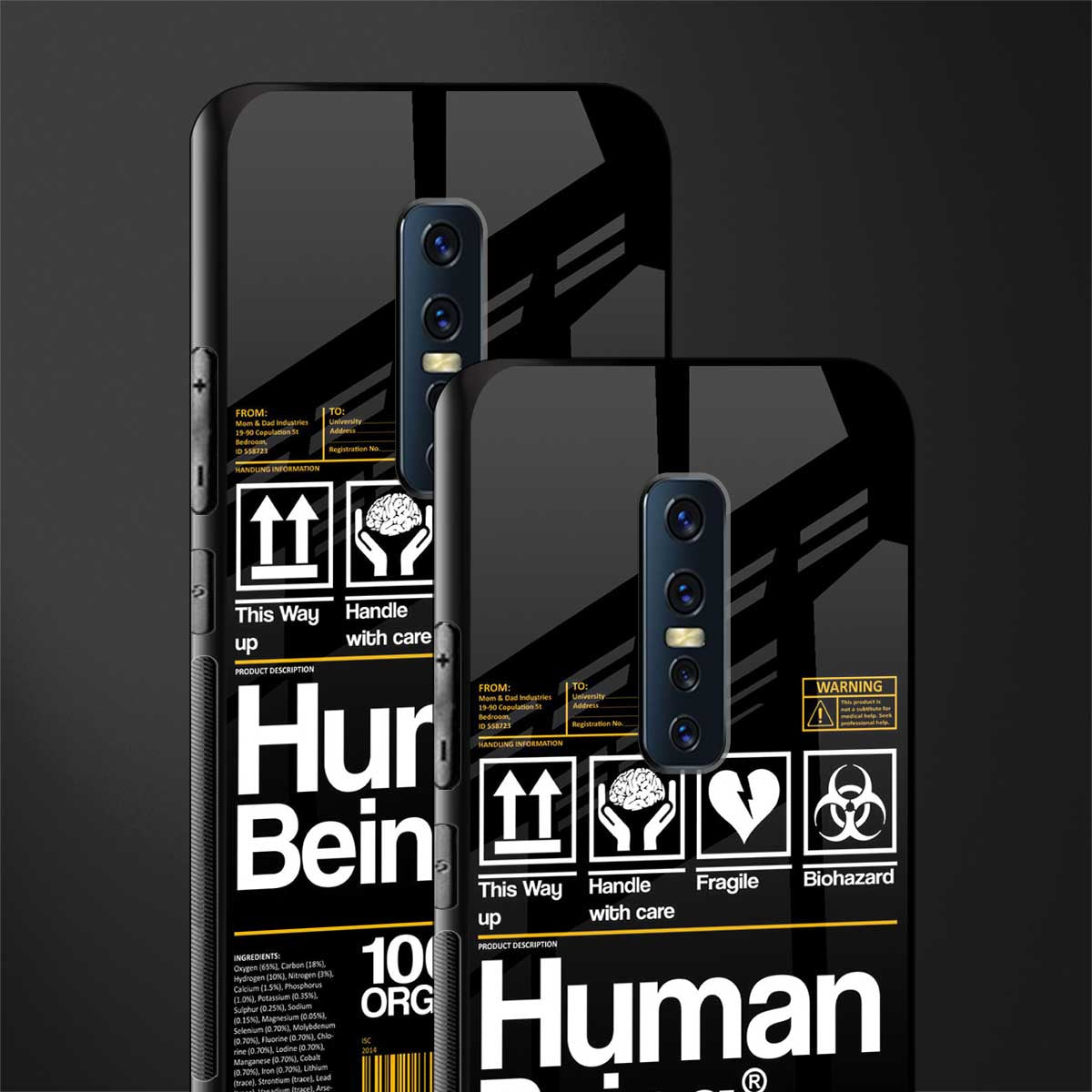 human being label phone cover for vivo v17 pro