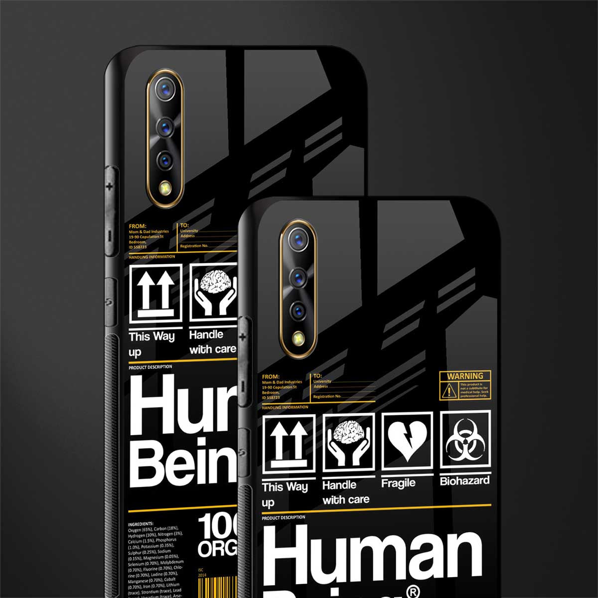 human being label phone cover for vivo z1x