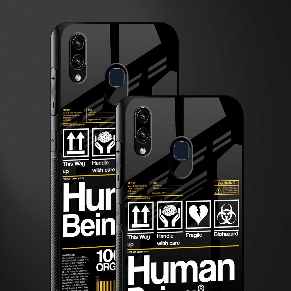 human being label phone cover for samsung galaxy a20