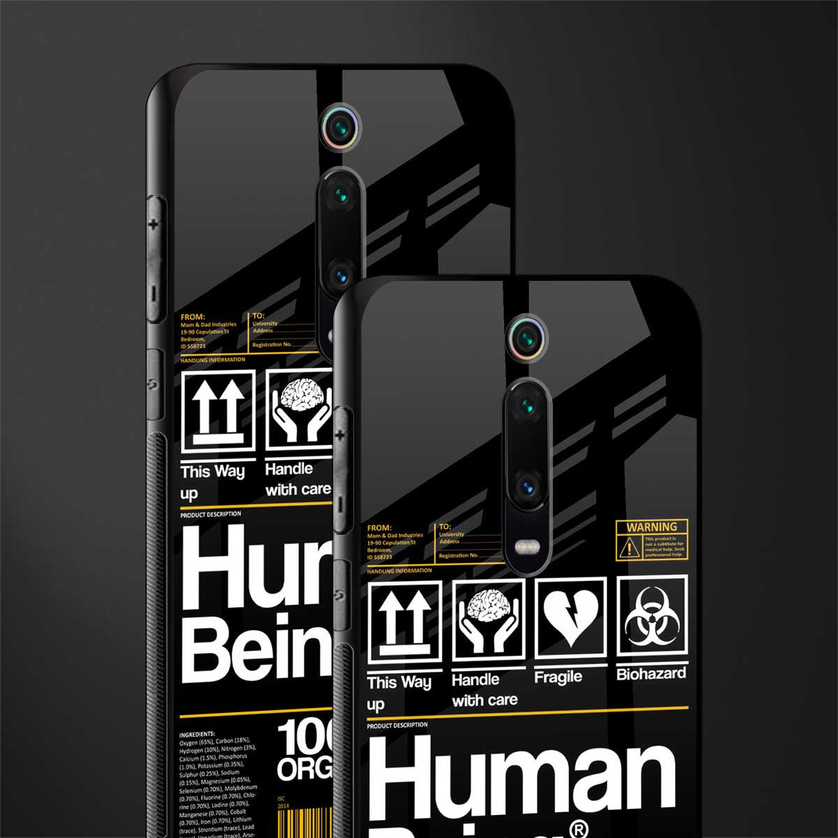 human being label phone cover for redmi k20 pro