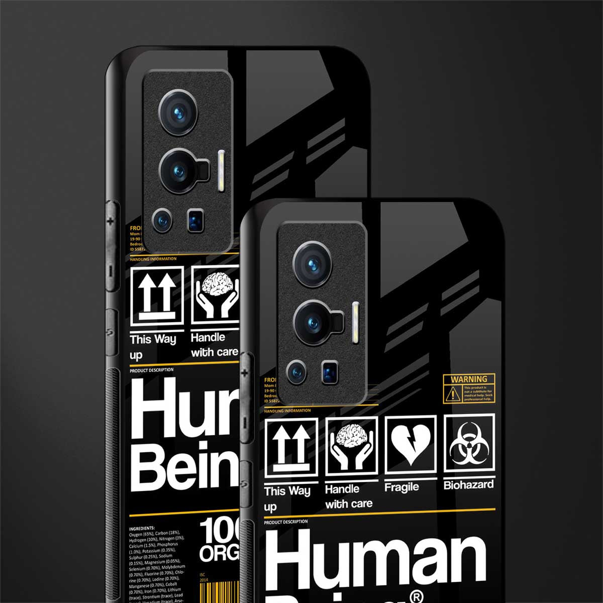 human being label phone cover for vivo x70 pro