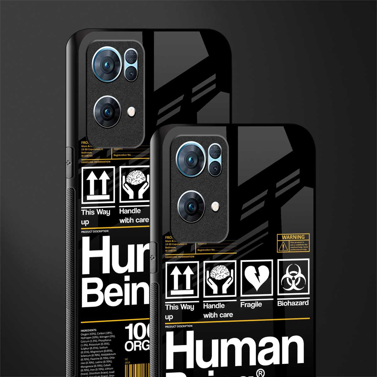 human being label phone cover for oppo reno7 pro 5g