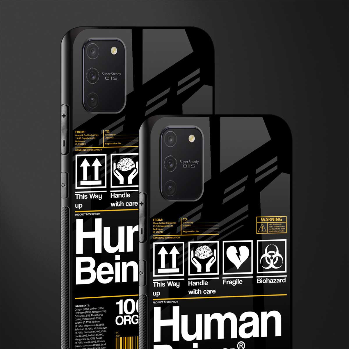 human being label phone cover for samsung galaxy a91
