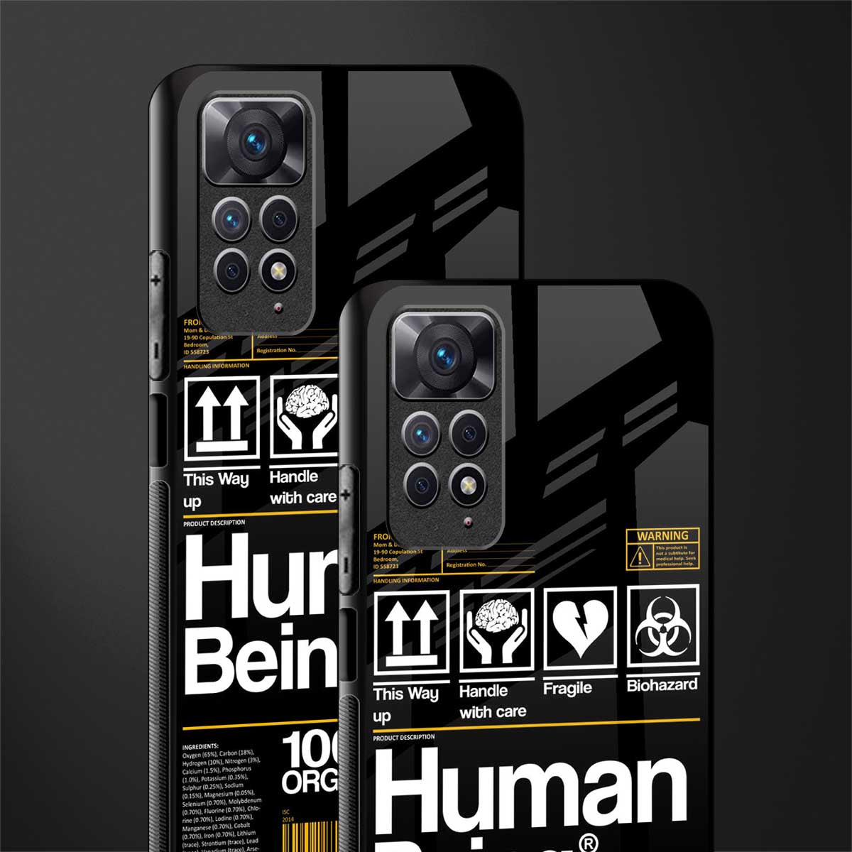 human being label phone cover for redmi note 11s