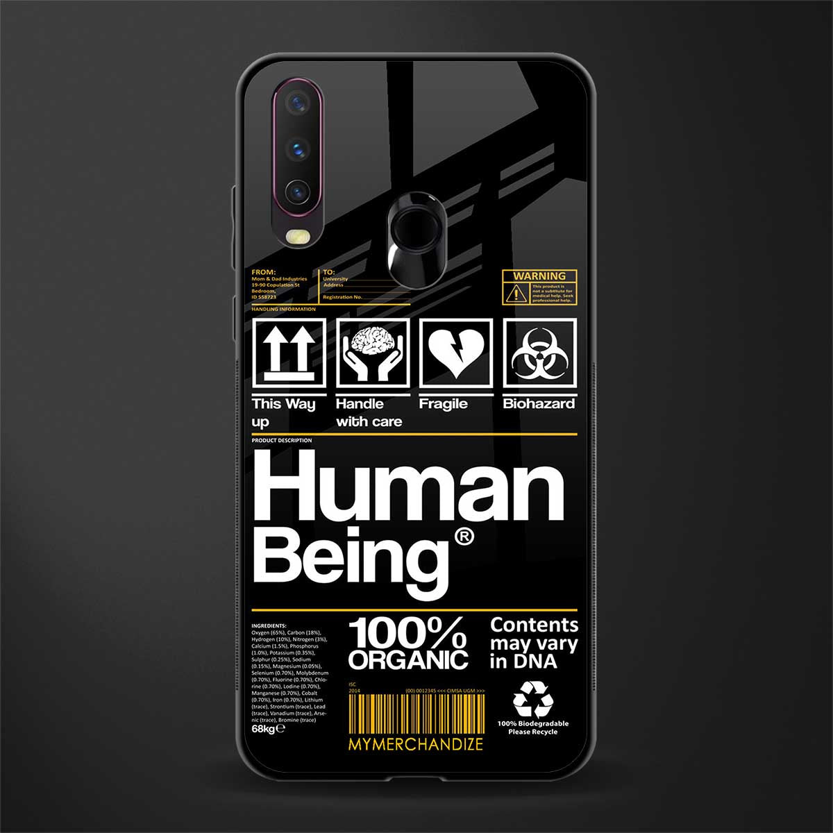 human being label phone cover for vivo y15