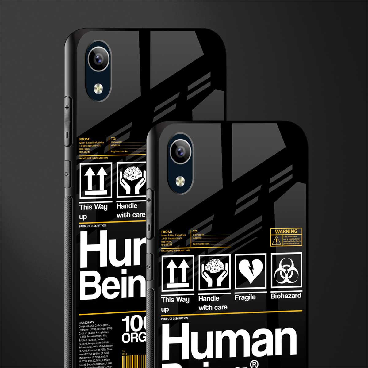 human being label phone cover for vivo y91i