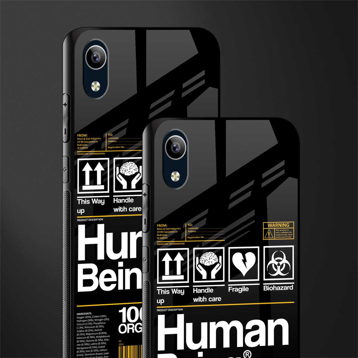 human being label phone cover for vivo y1s without fingerprint