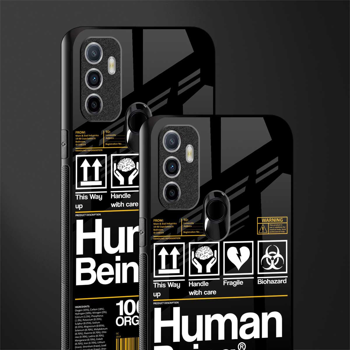 human being label phone cover for oppo a53