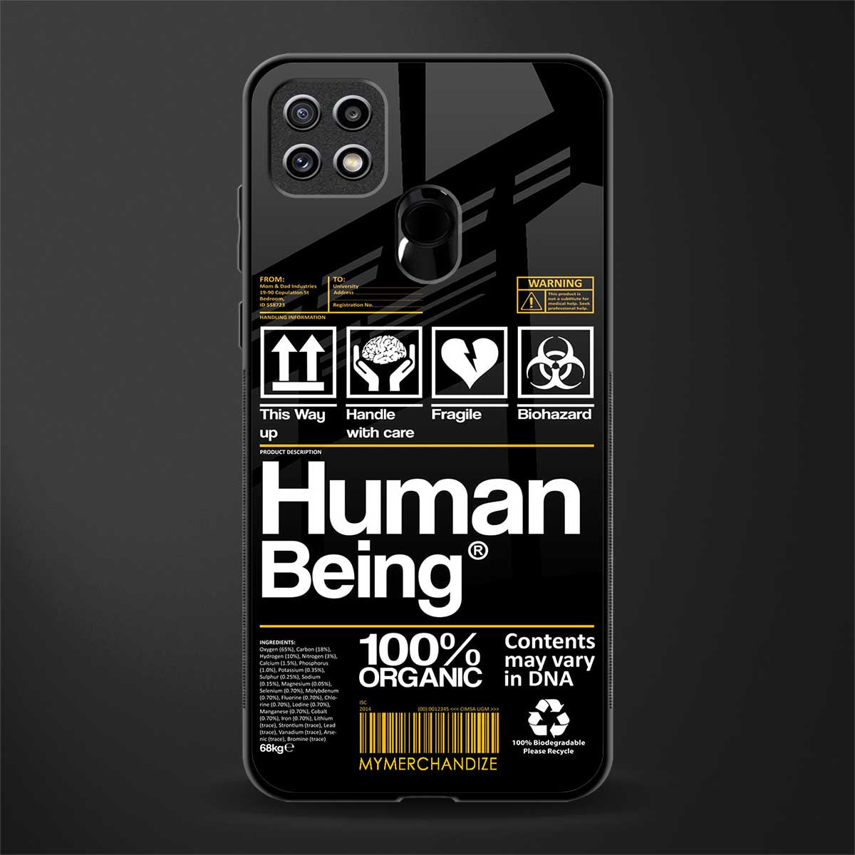 human being label phone cover for oppo a15s