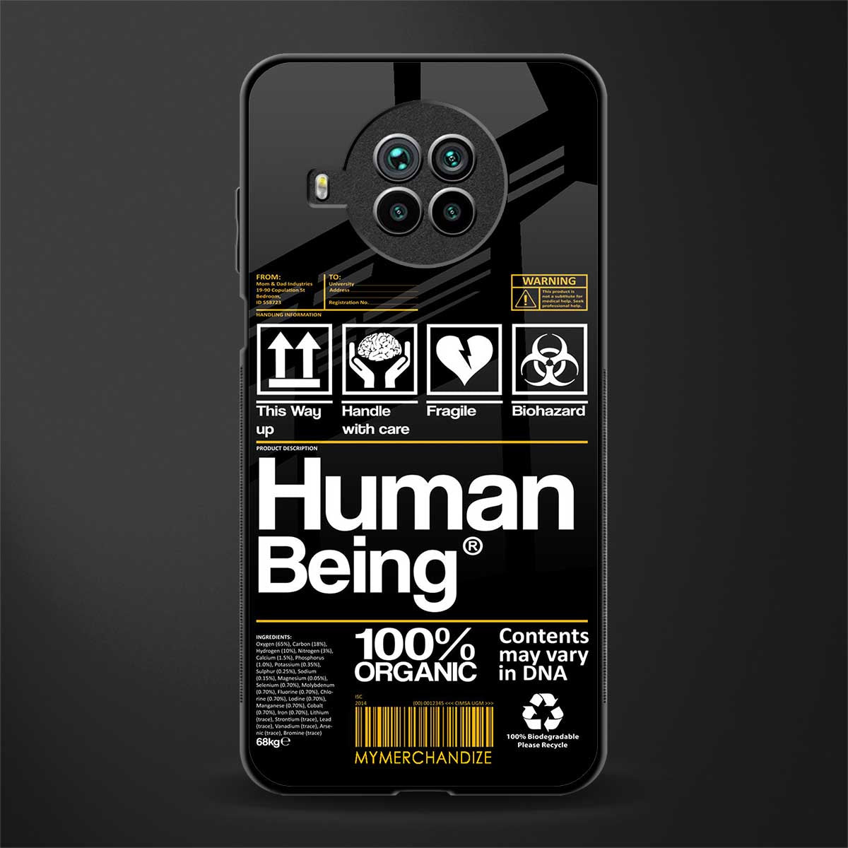 human being label phone cover for mi 10i
