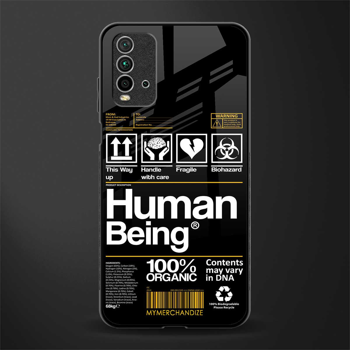 human being label phone cover for redmi 9 power