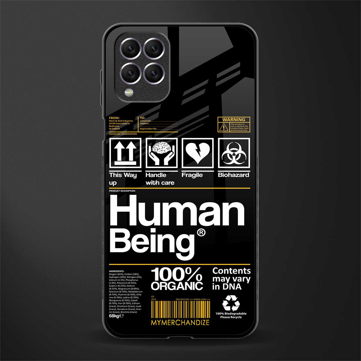 human being label phone cover for samsung galaxy f62