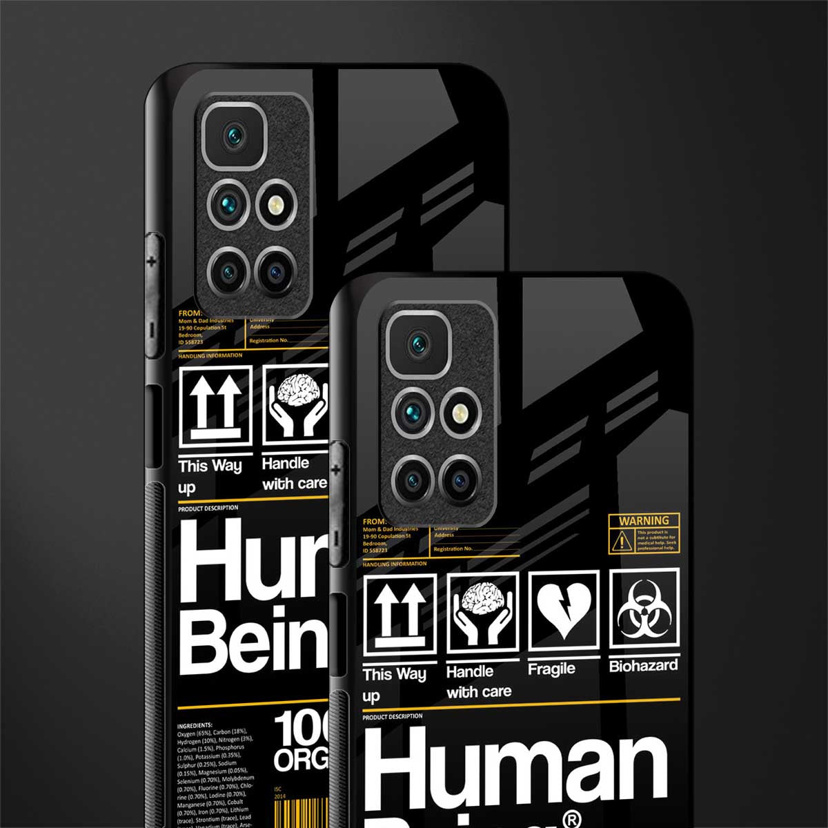 human being label phone cover for redmi 10 prime