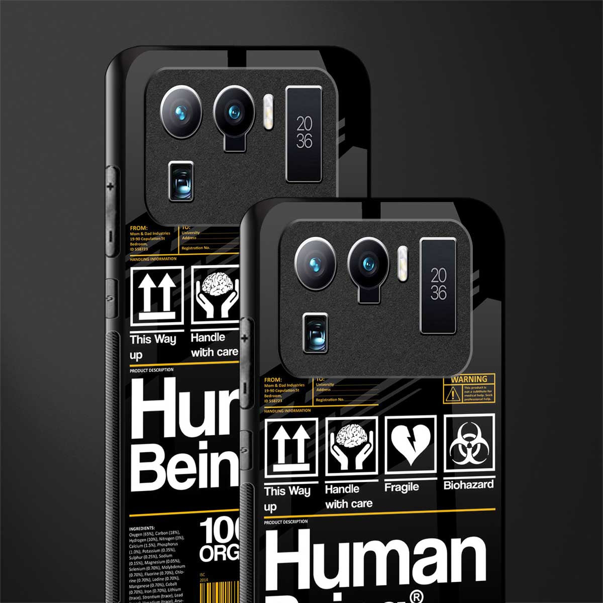 human being label phone cover for mi 11 ultra 5g