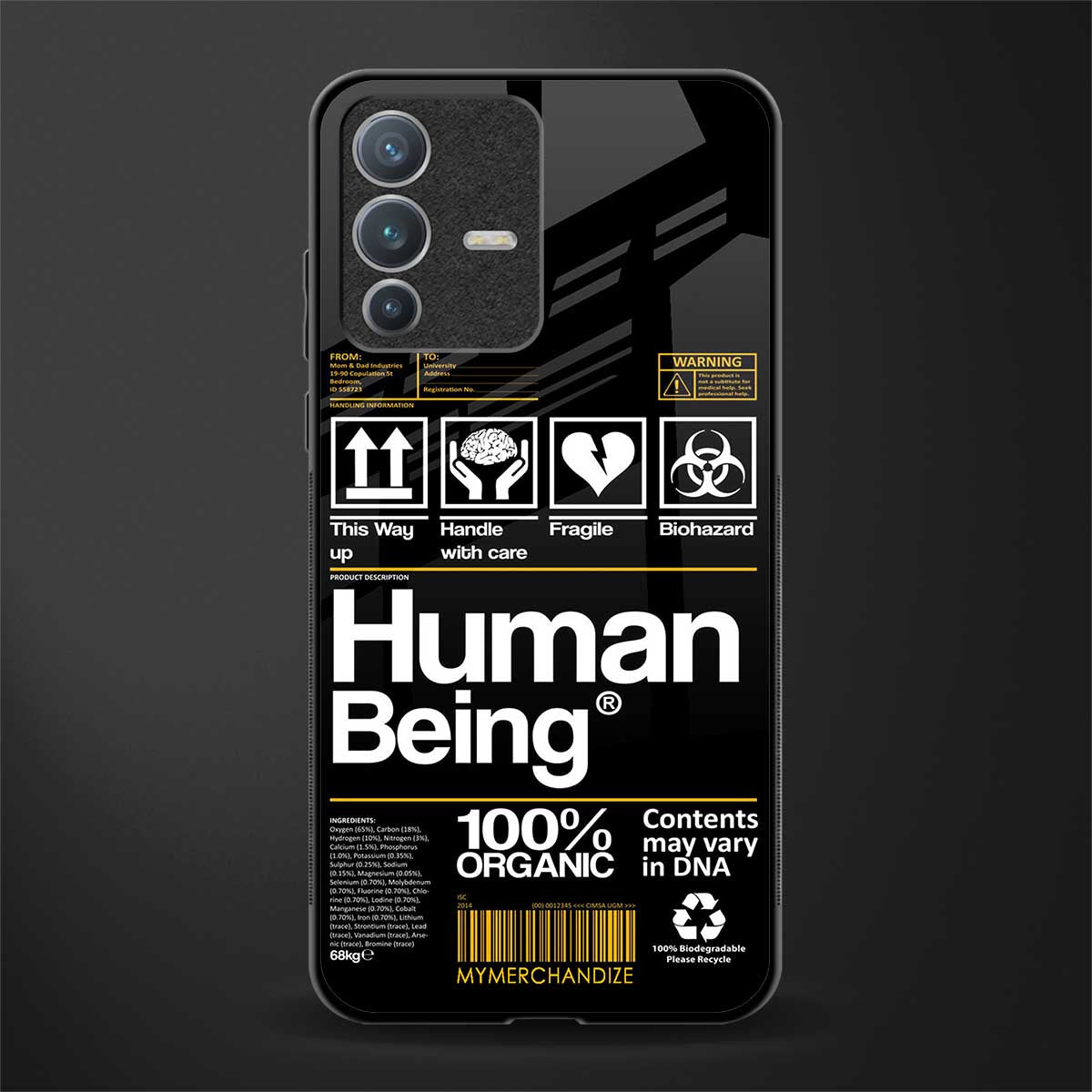 human being label phone cover for vivo v23 pro 5g