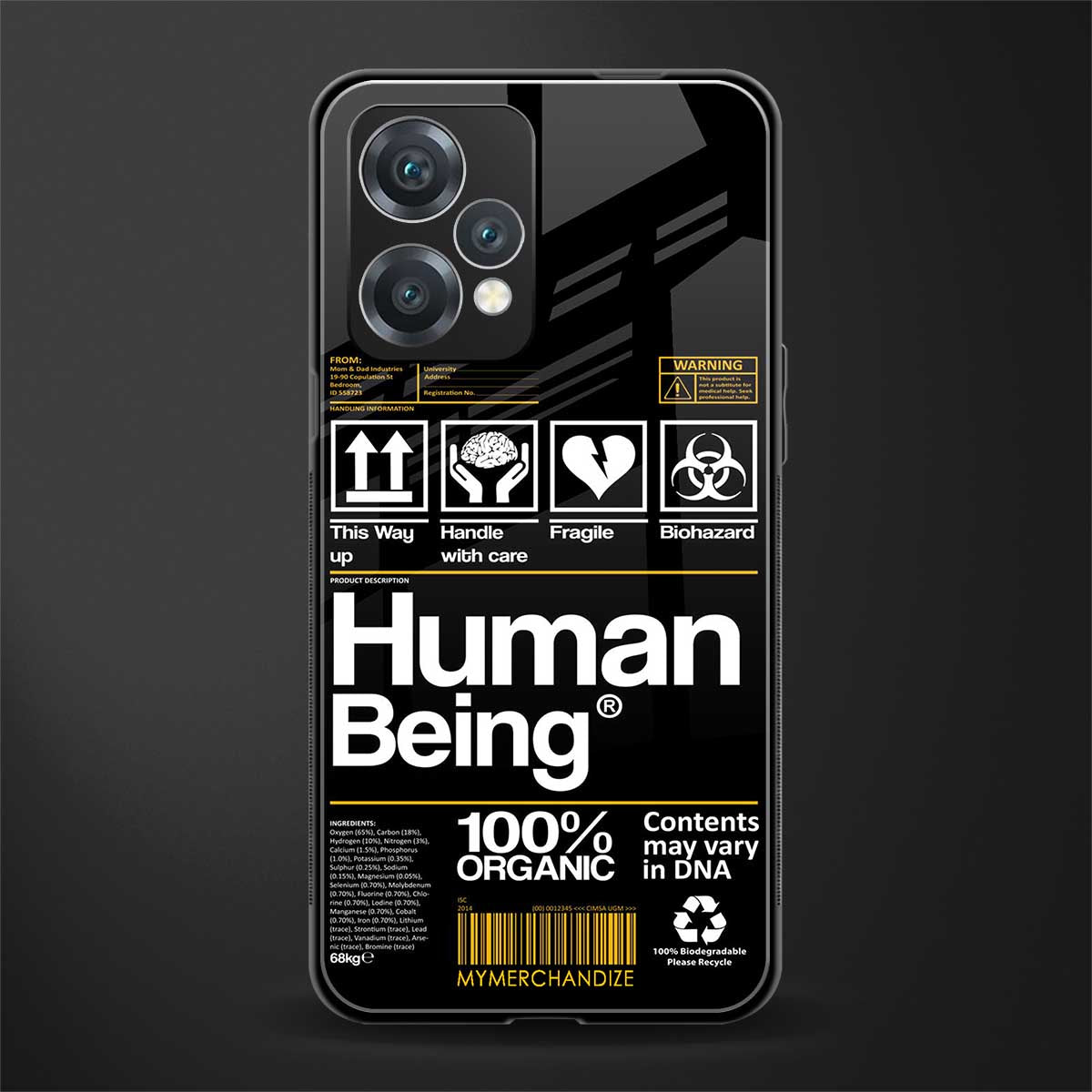 human being label back phone cover | glass case for oneplus nord ce 2 lite 5g